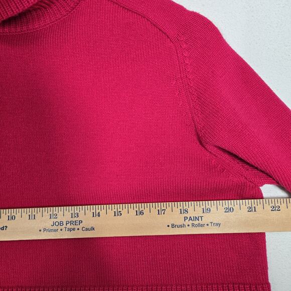 Zara Crop Sweater Sz S Pink Fuschia High Neck Turtleneck Cropped Pullover - Picture 9 of 12
